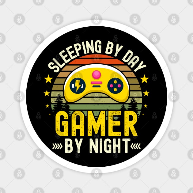 Sleeping Lover by Day Gamer By Night For Gamers Magnet by ARTBYHM